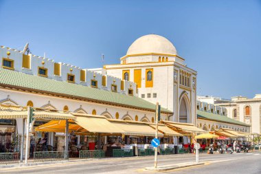 Rhodes, Greece - September 2021 : Old town in sunny weather