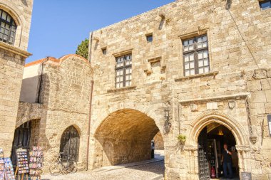 Rhodes, Greece - September 2021 : Old town in sunny weather