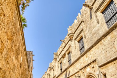 Rhodes, Greece - September 2021 : Old town in sunny weather
