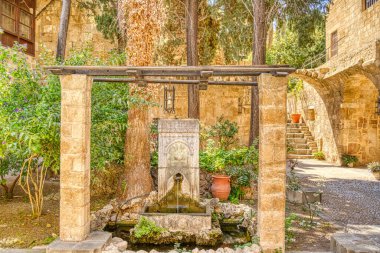 Rhodes, Greece - September 2021 : Old town in sunny weather
