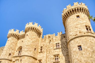 Rhodes, Greece - September 2021 : Old town in sunny weather