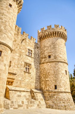 Rhodes, Greece - September 2021 : Old town in sunny weather