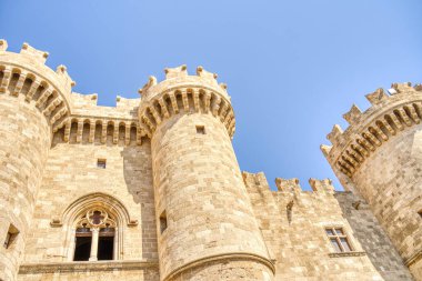 Rhodes, Greece - September 2021 : Old town in sunny weather