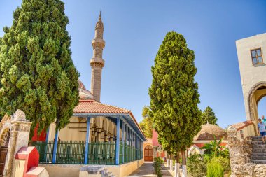 Rhodes, Greece - September 2021 : Old town in sunny weather