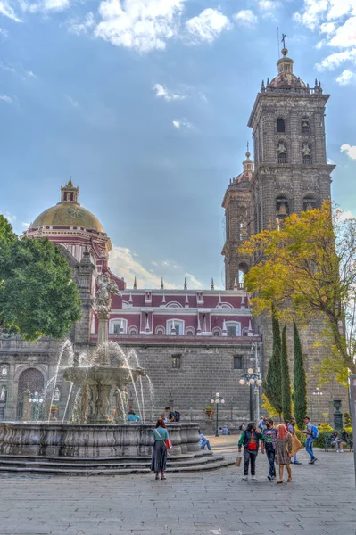 Puebla Mexico January 2022 Historical Center Sunny Weather — 图库照片