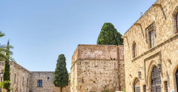 Rhodes, Greece - September 2021 : Old town in sunny weather