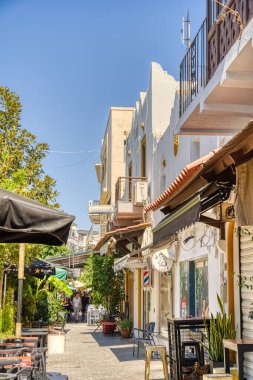 Rhodes, Greece - September 2021 : Old town in sunny weather