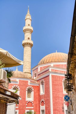 Lindos, Greece - September 2021 : Historical village in sunny weather