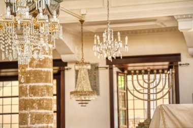 Rhodes, Greece - September 2021: interior of the orthodox church 