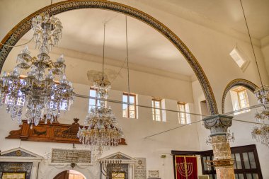 Rhodes, Greece - September 2021: interior of the orthodox church 