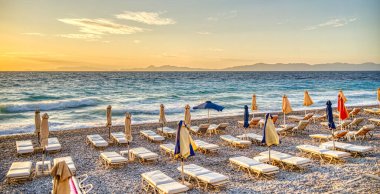 Beautiful view on the Sunset at Rhodes, Greece 