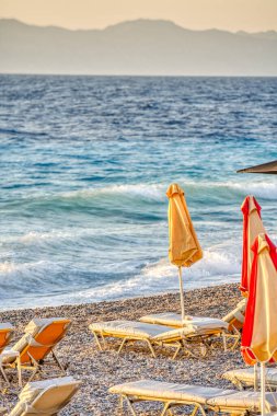 Beautiful view on the Sunset at Rhodes, Greece 