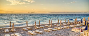 Beautiful view on the Sunset at Rhodes, Greece 