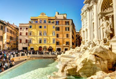   Rome, Italy - October 2021 : Trevi Fountain in sunny weather