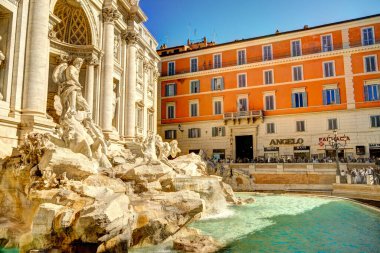   Rome, Italy - October 2021 : Trevi Fountain in sunny weather