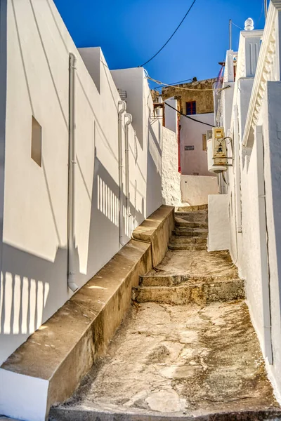 Lindos Greece September 2021 Historical Village Sunny Weather — Fotografia de Stock