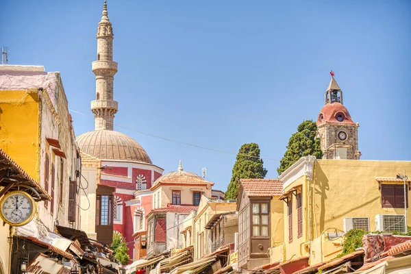 Lindos Greece September 2021 Historical Village Sunny Weather — Stockfoto