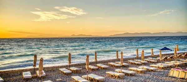 Beautiful View Sunset Rhodes Greece — Stockfoto