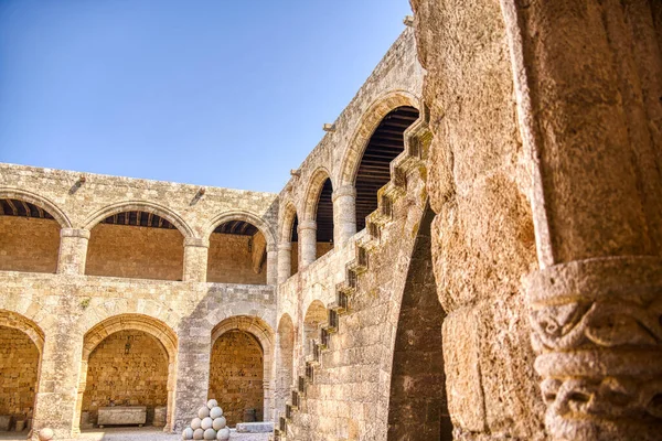 Rhodes Greece September 2021 View Old Castle Ruins — Fotografia de Stock