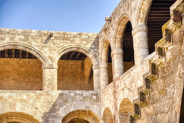 Rhodes Greece September 2021 View Old Castle Ruins — Zdjęcie stockowe