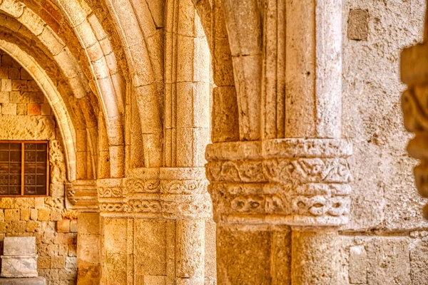 Rhodes Greece September 2021 View Old Castle Ruins — Fotografia de Stock