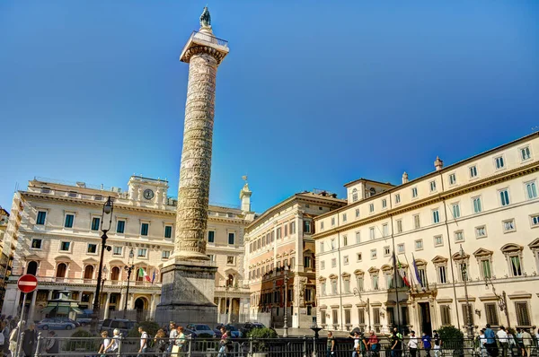 Column Marcus Aurelius Roman Victory Column Piazza Colonna Rome Italy — Foto Stock