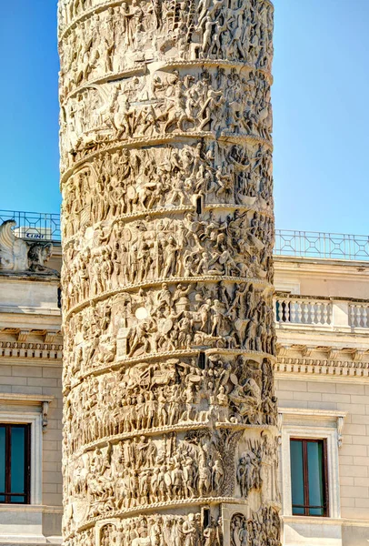 Column Marcus Aurelius Roman Victory Column Piazza Colonna Rome Italy — Foto Stock