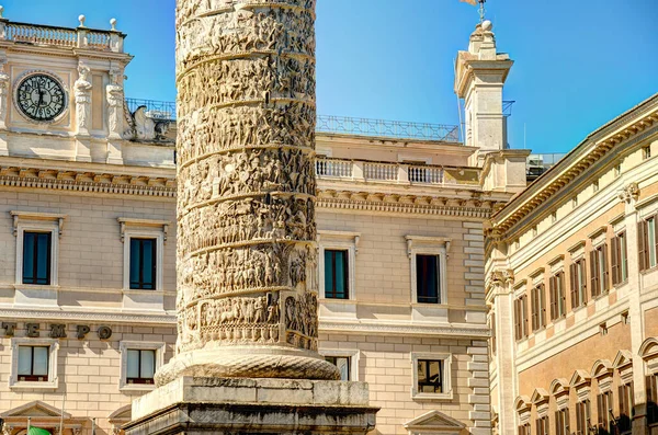 Column Marcus Aurelius Roman Victory Column Piazza Colonna Rome Italy — Stock Fotó