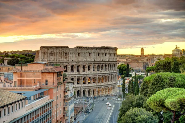 Colosseum Oval Amfiteater Centrum Staden Rom Italien — Stockfoto