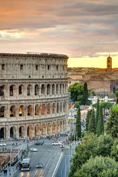 Colosseum Oval Amfiteater Centrum Staden Rom Italien — Stockfoto