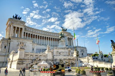 Rome, Italy - October 2021 : Piazza Venezia in sunny weather