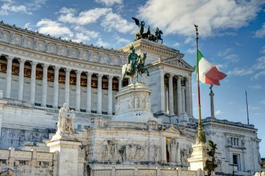 Rome, Italy - October 2021 : Piazza Venezia in sunny weather