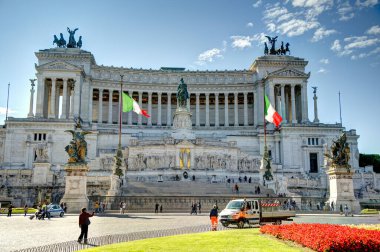 Rome, Italy - October 2021 : Piazza Venezia in sunny weather