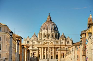Rome, Italy - October 2021 : St Peter Square in sunny weather