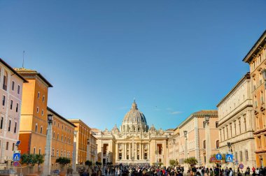 Rome, Italy - October 2021 : St Peter Square in sunny weather