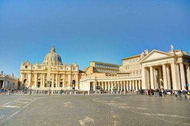 Rome, Italy - October 2021 : St Peter Square in sunny weather