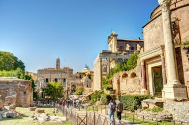 Rome, Italy - October 2021 : Roman Forum in sunny weather
