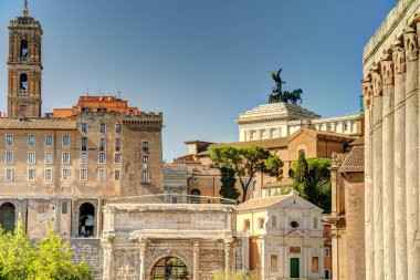 Rome, Italy - October 2021 : Roman Forum in sunny weather