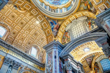 Vatican City - October 2021 : St Peter Basilica interior