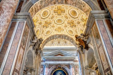 Vatican City - October 2021 : St Peter Basilica interior