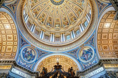 Vatican City - October 2021 : St Peter Basilica interior