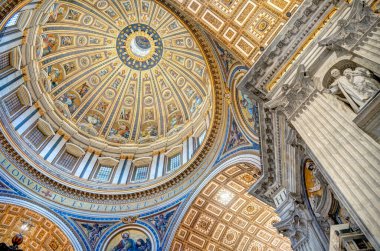 Vatican City - October 2021 : St Peter Basilica interior