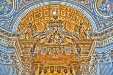 Vatican City - October 2021 : St Peter Basilica interior
