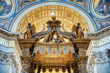 Vatican City - October 2021 : St Peter Basilica interior