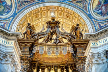 Vatican City - October 2021 : St Peter Basilica interior