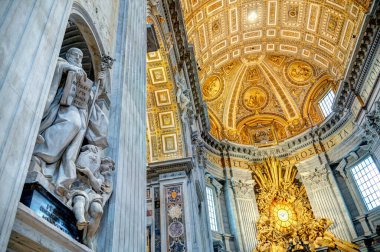 Vatican City - October 2021 : St Peter Basilica interior
