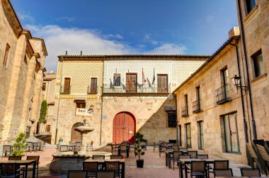 Salamanca, Spain - June 2021: Historical center of the city in sunny weather