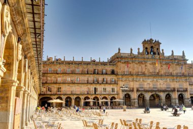 Salamanca, Spain - June 2021: Historical center of the city in sunny weather