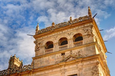 Salamanca, Spain - June 2021: Historical center of the city in sunny weather
