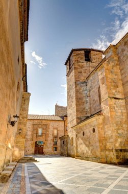 Salamanca, Spain - June 2021: Historical center of the city in sunny weather